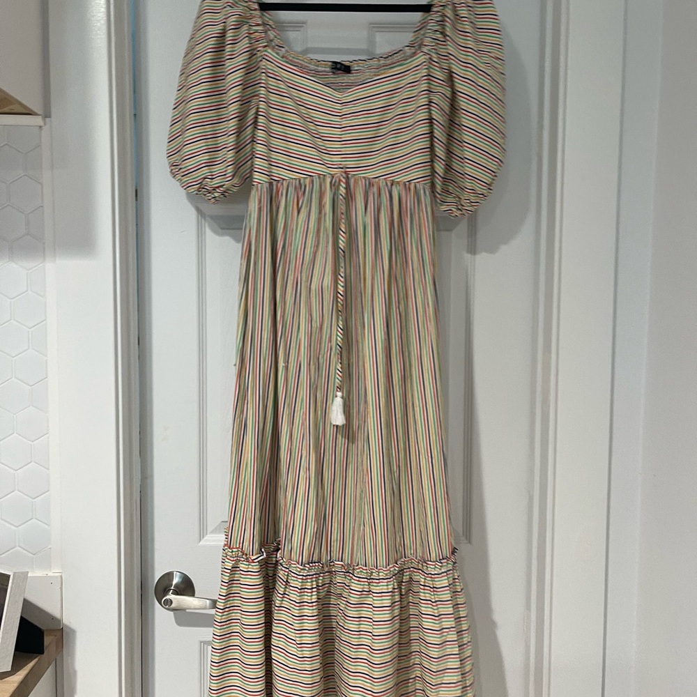 FUN FUN FUN Fore Striped Multicolor Maxi Dress